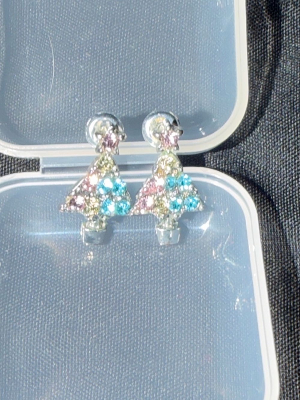 Crystal Multicolor Christmas Tree Stud Earrings - Women Jewelry